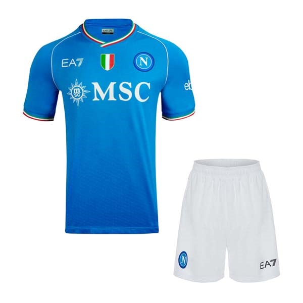 Trikot Napoli Heim Kinder 2023-2024 Blau